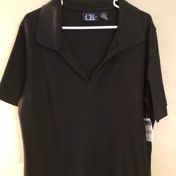 CB Plus women's black polo Size 1X - Picture 1 of 4